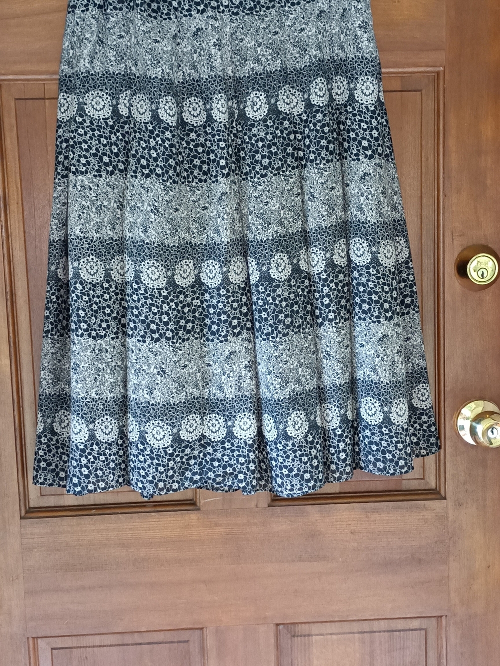 Black and White Printed A-Line Women's Skirt